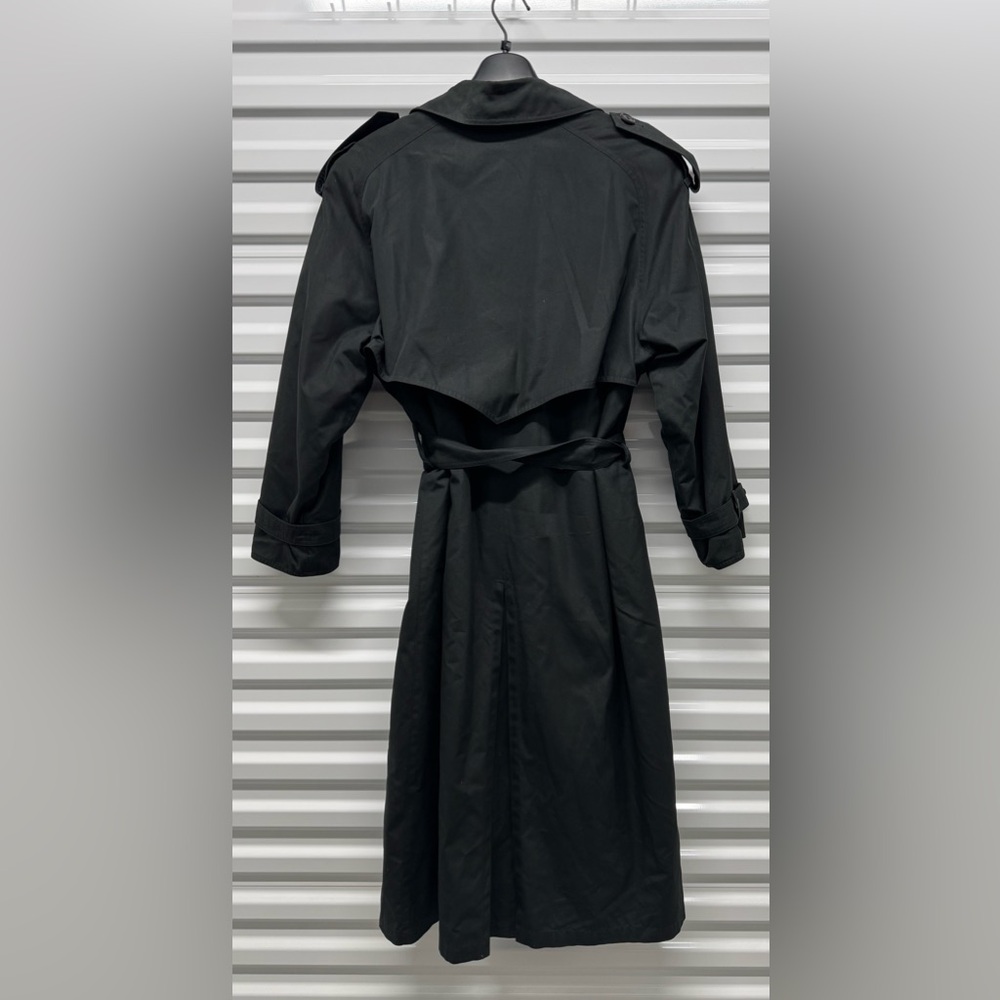 London Fog Black Double-Breasted Trench Coat with Belt - Picture 3 of 8